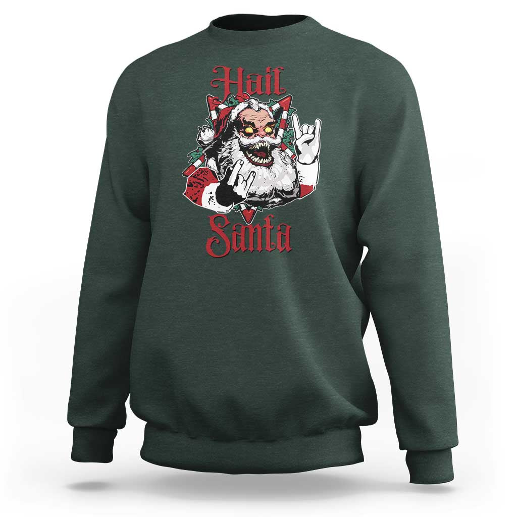 Hail Santa Heavy Metal Christmas Sweatshirt Krampus Xmas Rock & Roll - Wonder Print Shop