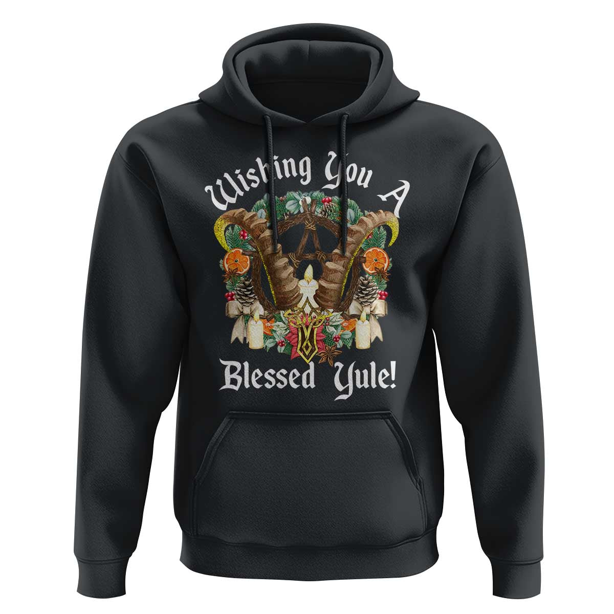 Wishing You A Blessed Yule Hoodie Yule Goat Pagan
