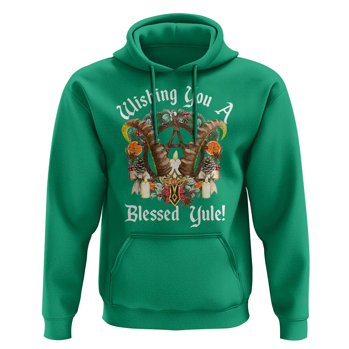 Wishing You A Blessed Yule Hoodie Yule Goat Pagan