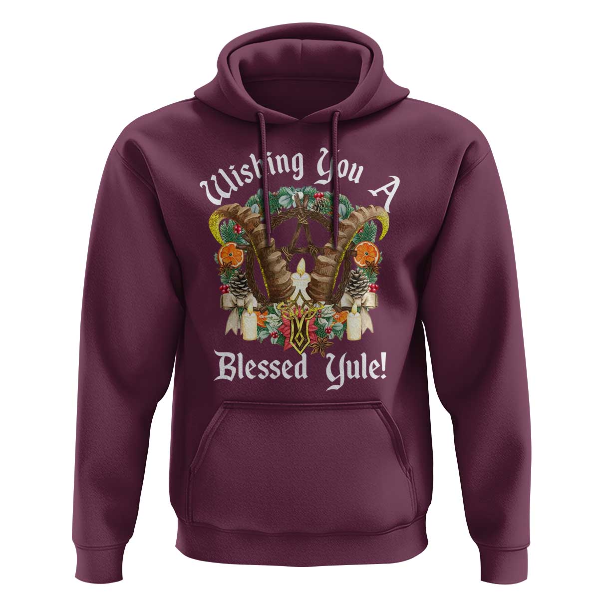 Wishing You A Blessed Yule Hoodie Yule Goat Pagan