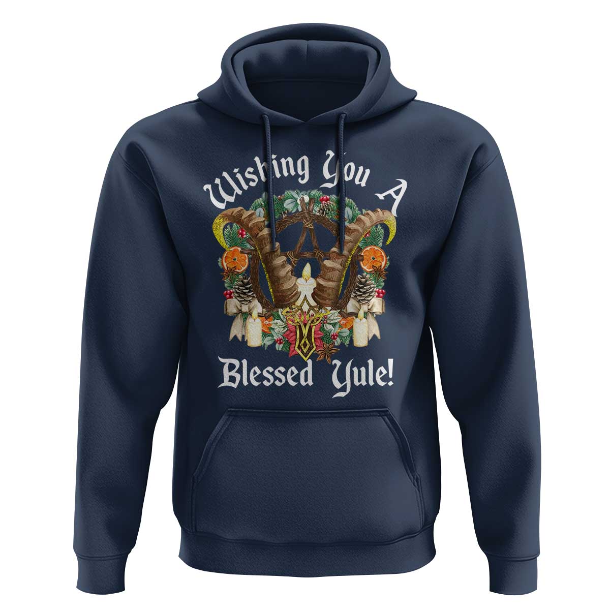 Wishing You A Blessed Yule Hoodie Yule Goat Pagan