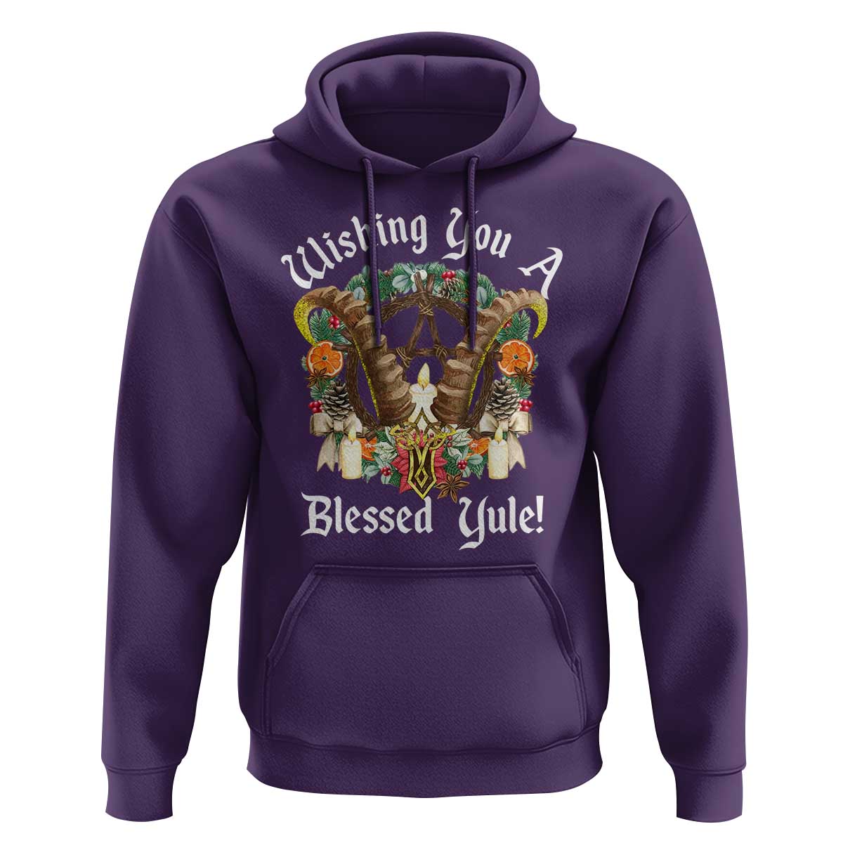 Wishing You A Blessed Yule Hoodie Yule Goat Pagan