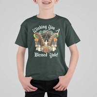 Wishing You A Blessed Yule T Shirt For Kid Yule Goat Pagan - Wonder Print Shop