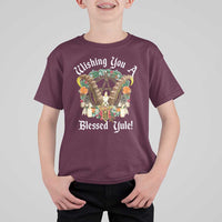 Wishing You A Blessed Yule T Shirt For Kid Yule Goat Pagan - Wonder Print Shop