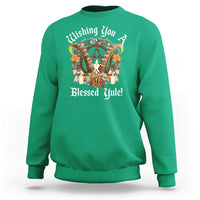 Wishing You A Blessed Yule Sweatshirt Yule Goat Pagan - Wonder Print Shop