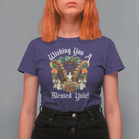 Wishing You A Blessed Yule T Shirt For Women Yule Goat Pagan - Wonder Print Shop