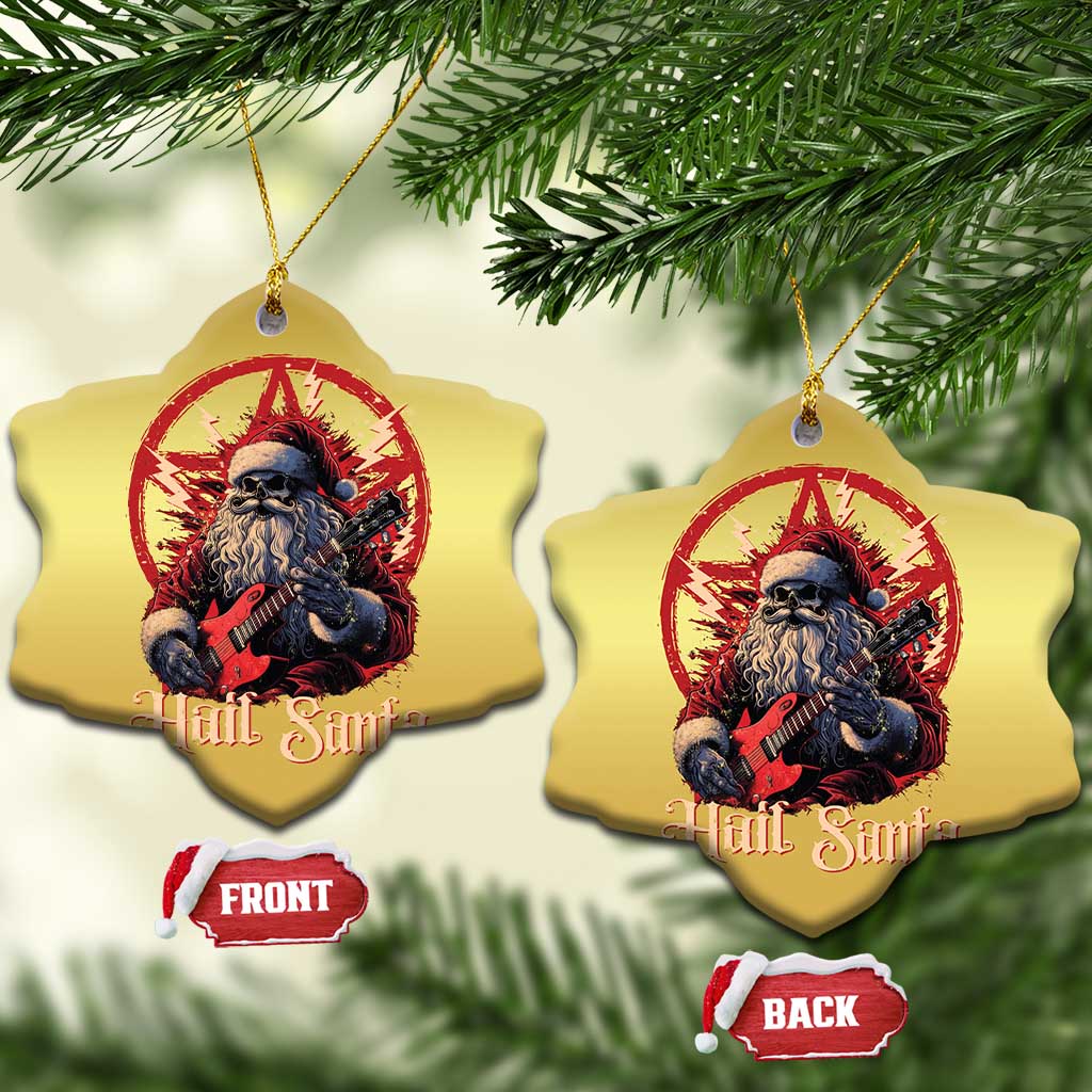 Funny Xmas Hail Santa Christmas Ornament Sleigher Heavy Metal - Wonder Print Shop