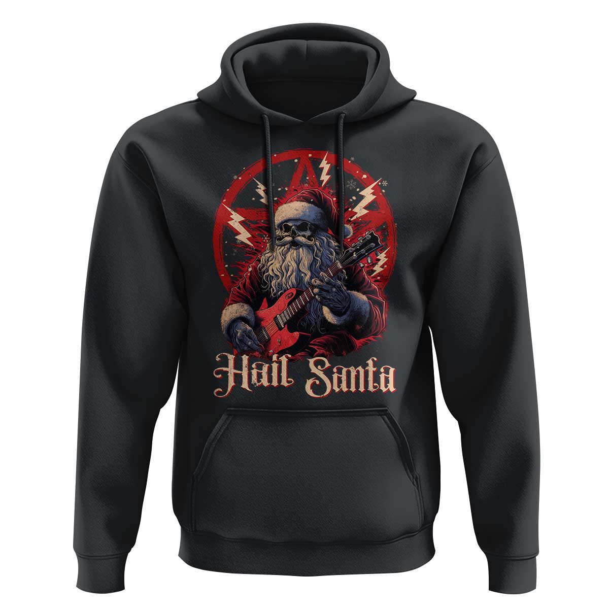 Funny Christmas Hail Santa Hoodie Sleigher Heavy Metal Xmas
