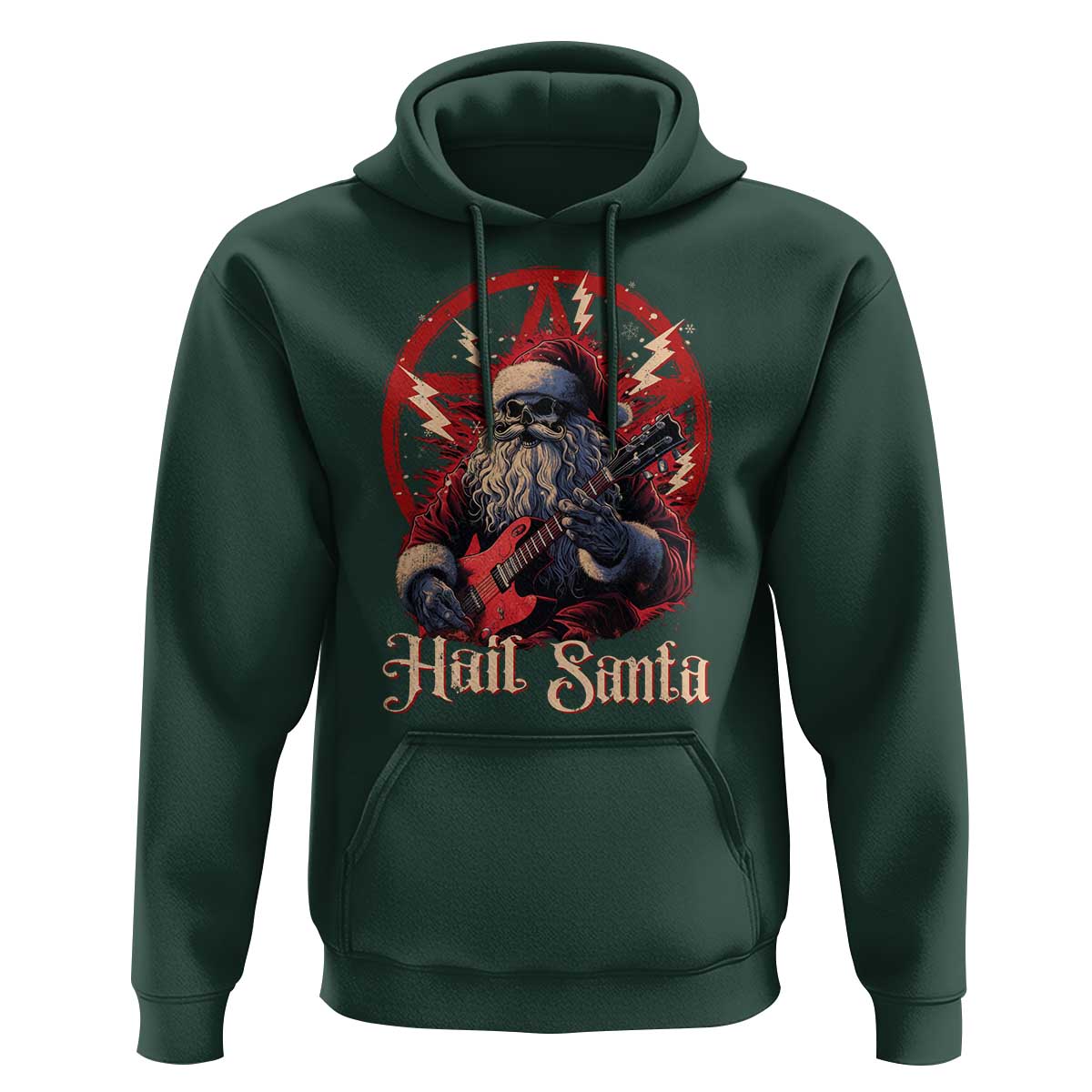 Funny Christmas Hail Santa Hoodie Sleigher Heavy Metal Xmas