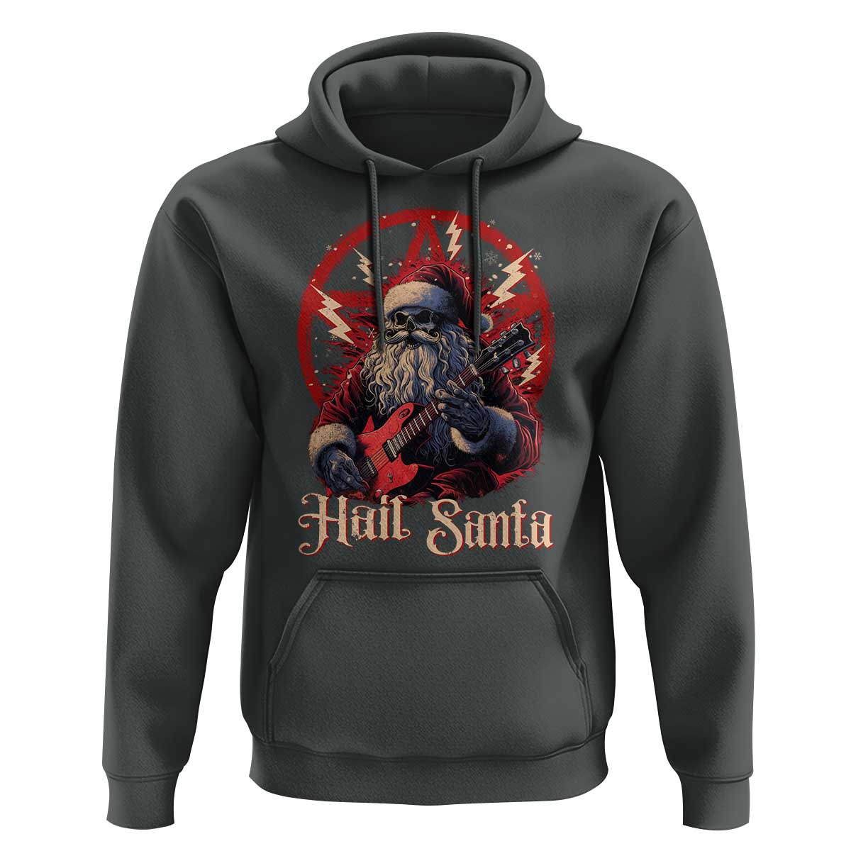Funny Christmas Hail Santa Hoodie Sleigher Heavy Metal Xmas