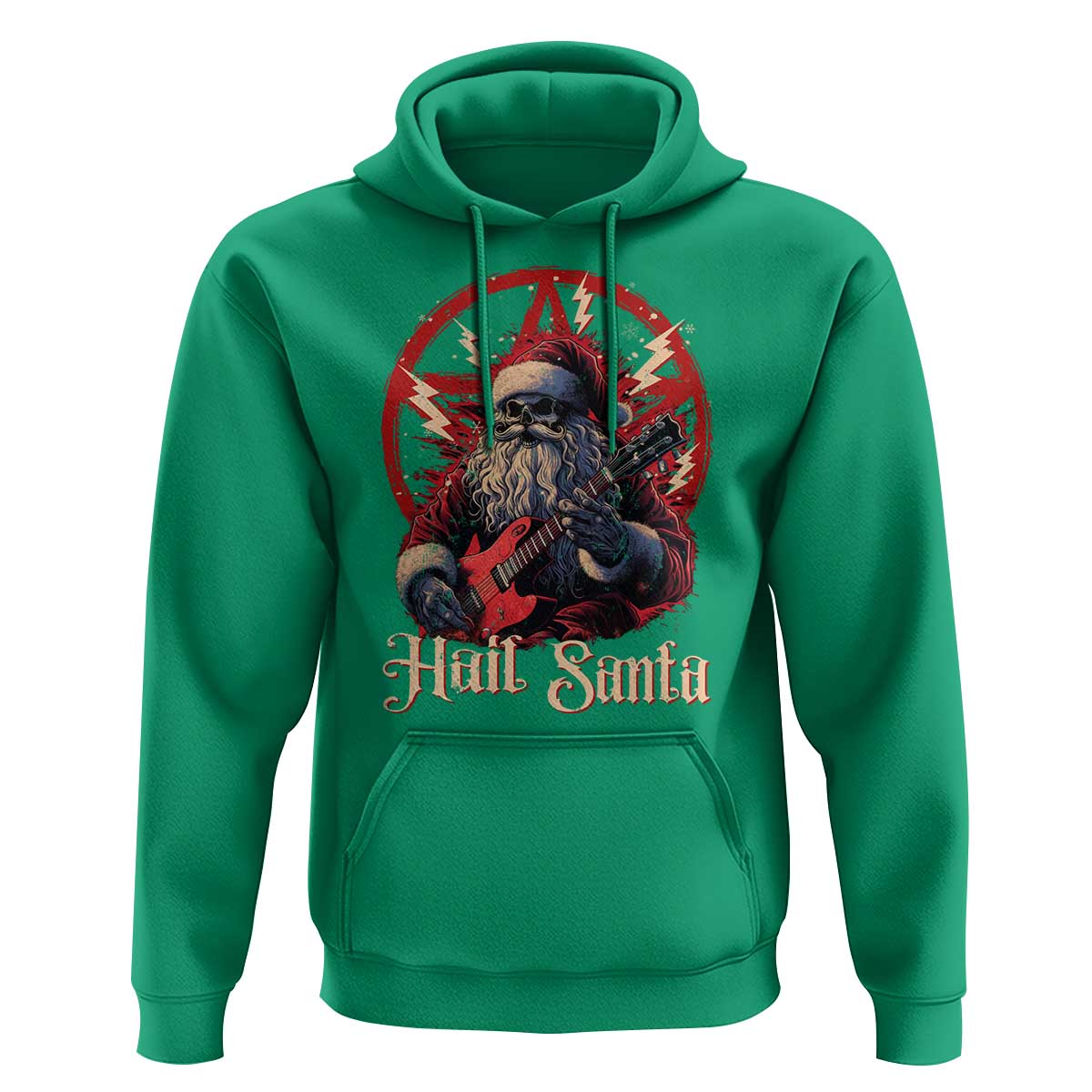 Funny Christmas Hail Santa Hoodie Sleigher Heavy Metal Xmas