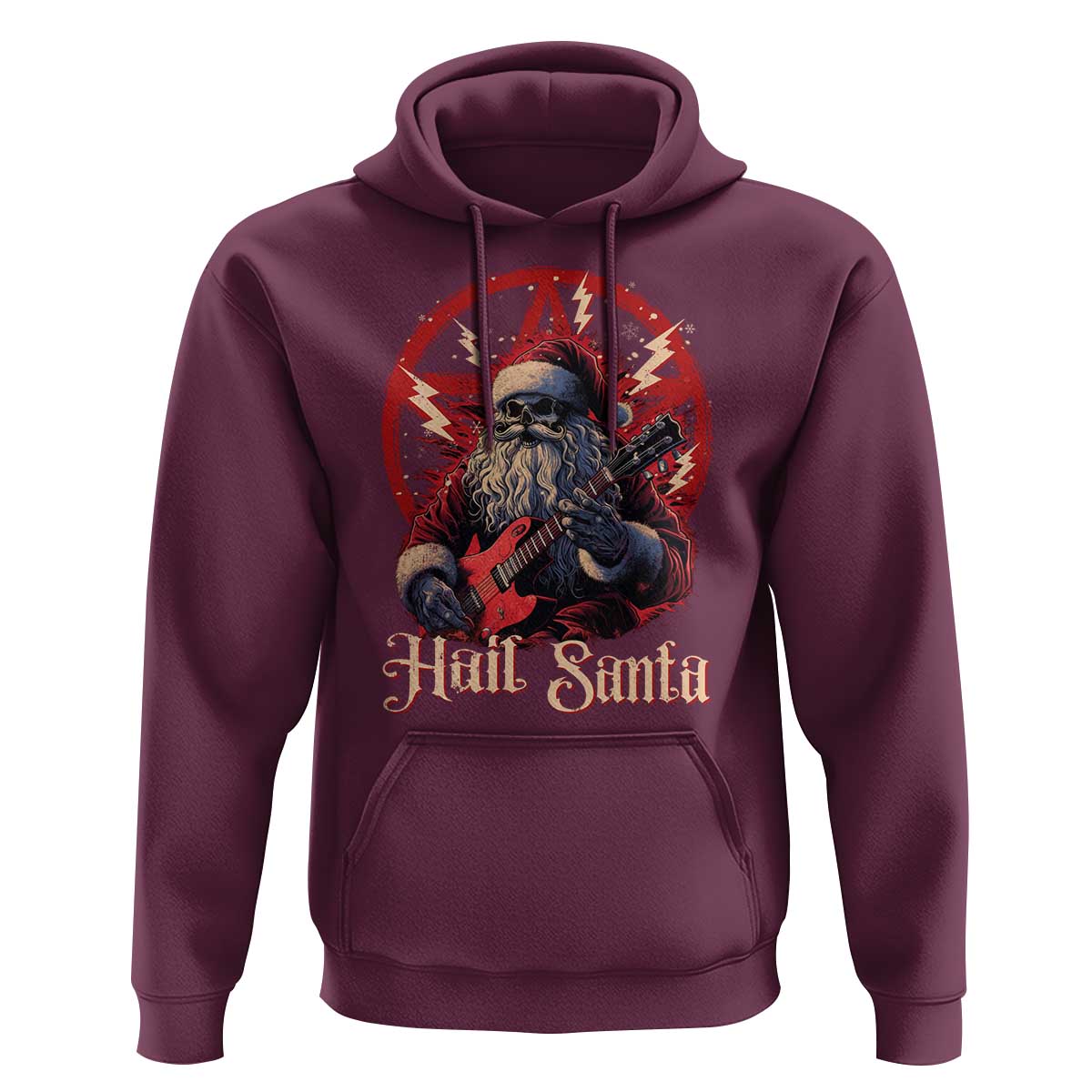 Funny Christmas Hail Santa Hoodie Sleigher Heavy Metal Xmas