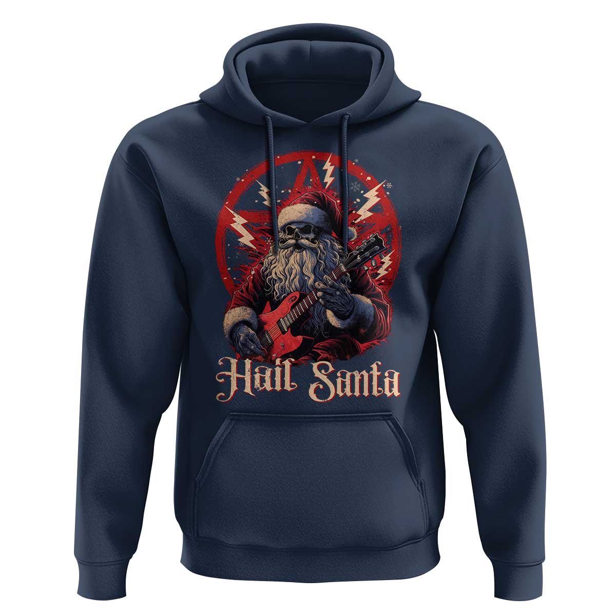 Funny Christmas Hail Santa Hoodie Sleigher Heavy Metal Xmas