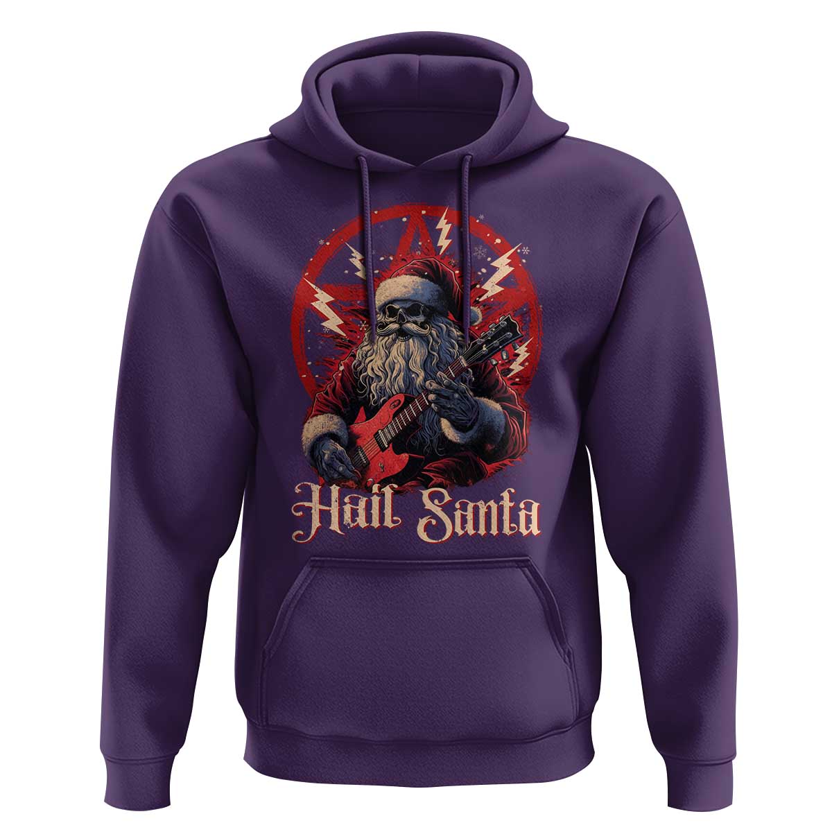 Funny Christmas Hail Santa Hoodie Sleigher Heavy Metal Xmas