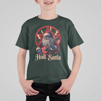 Funny Christmas Hail Santa T Shirt For Kid Sleigher Heavy Metal Xmas - Wonder Print Shop