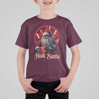 Funny Christmas Hail Santa T Shirt For Kid Sleigher Heavy Metal Xmas - Wonder Print Shop