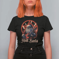 Funny Christmas Hail Santa T Shirt For Women Sleigher Heavy Metal Xmas - Wonder Print Shop