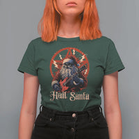 Funny Christmas Hail Santa T Shirt For Women Sleigher Heavy Metal Xmas - Wonder Print Shop