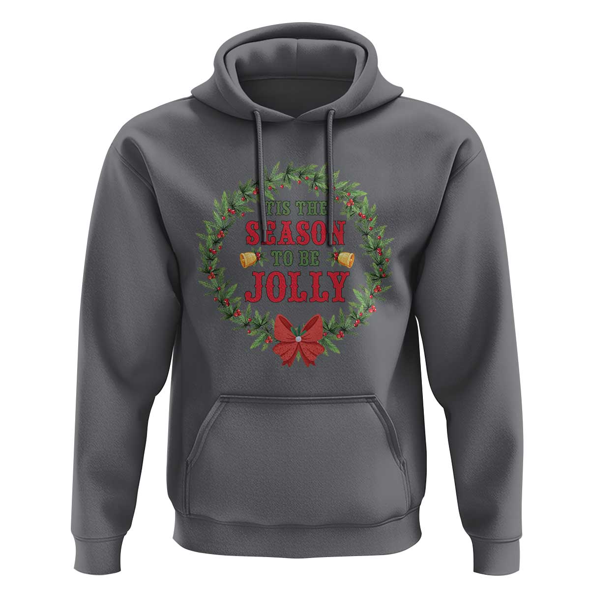 Funny Weed Christmas Hoodie Tis The Season To Be Jolly Xmas Wreath