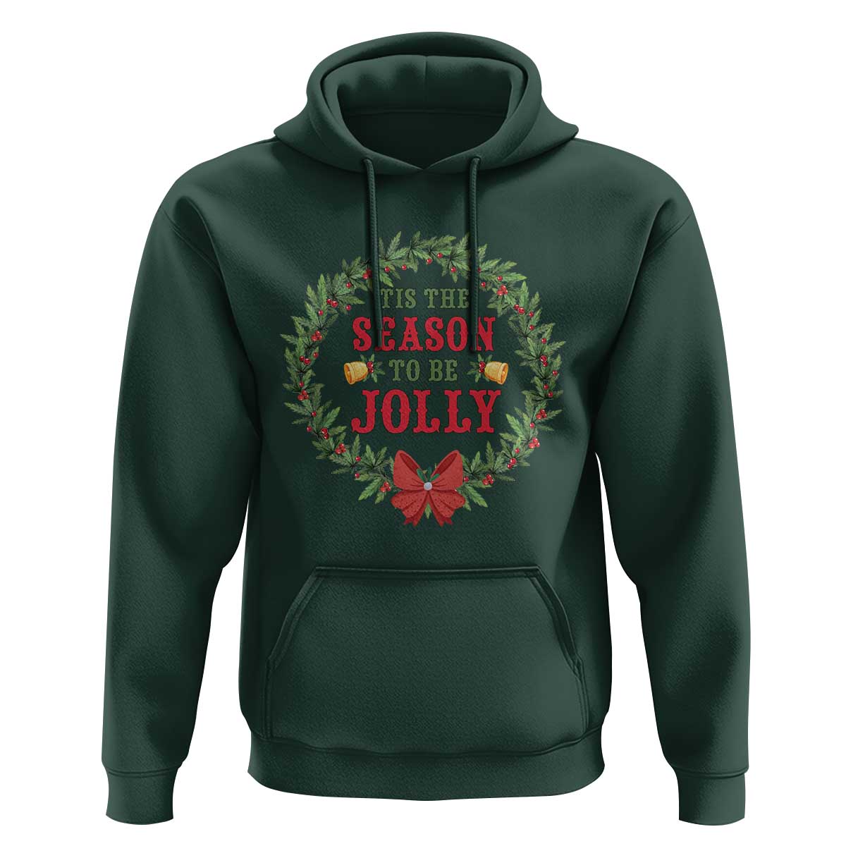 Funny Weed Christmas Hoodie Tis The Season To Be Jolly Xmas Wreath