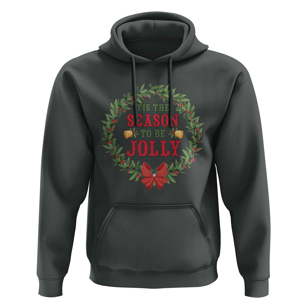 Funny Weed Christmas Hoodie Tis The Season To Be Jolly Xmas Wreath