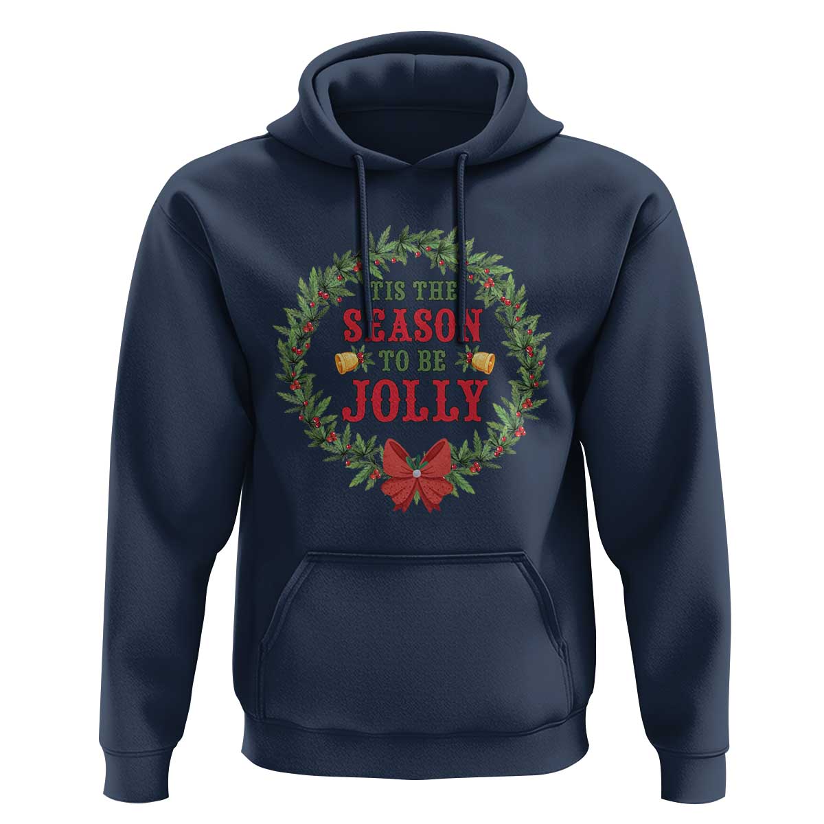Funny Weed Christmas Hoodie Tis The Season To Be Jolly Xmas Wreath
