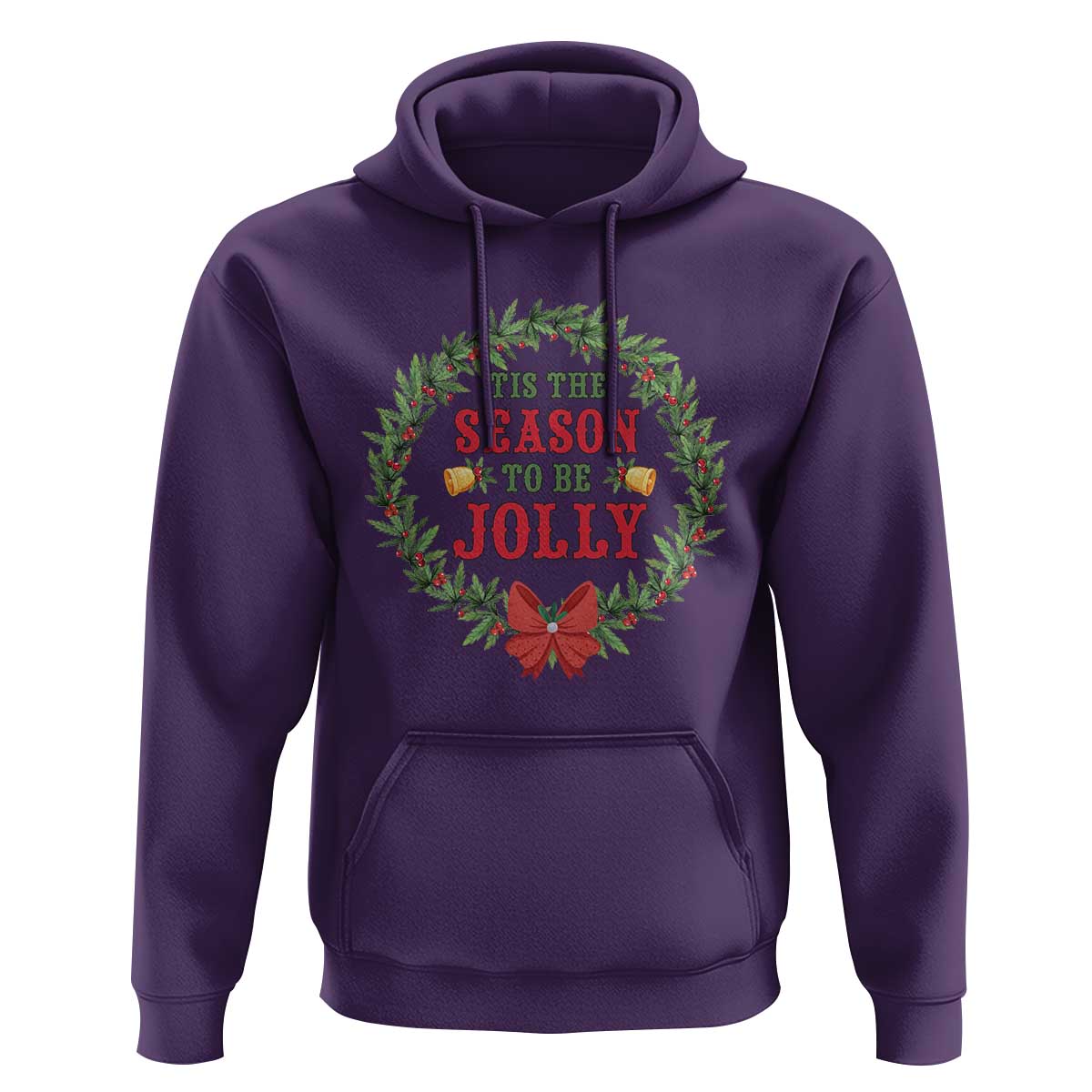 Funny Weed Christmas Hoodie Tis The Season To Be Jolly Xmas Wreath