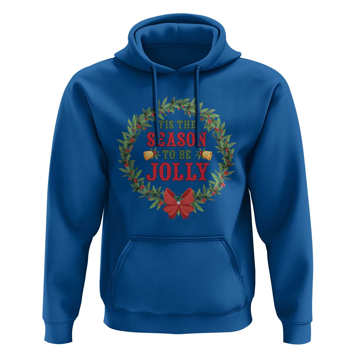 Funny Weed Christmas Hoodie Tis The Season To Be Jolly Xmas Wreath