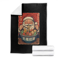 Santa Eating Ramen Noodles Japanese Christmas Throw Blanket - Wonder Print Shop