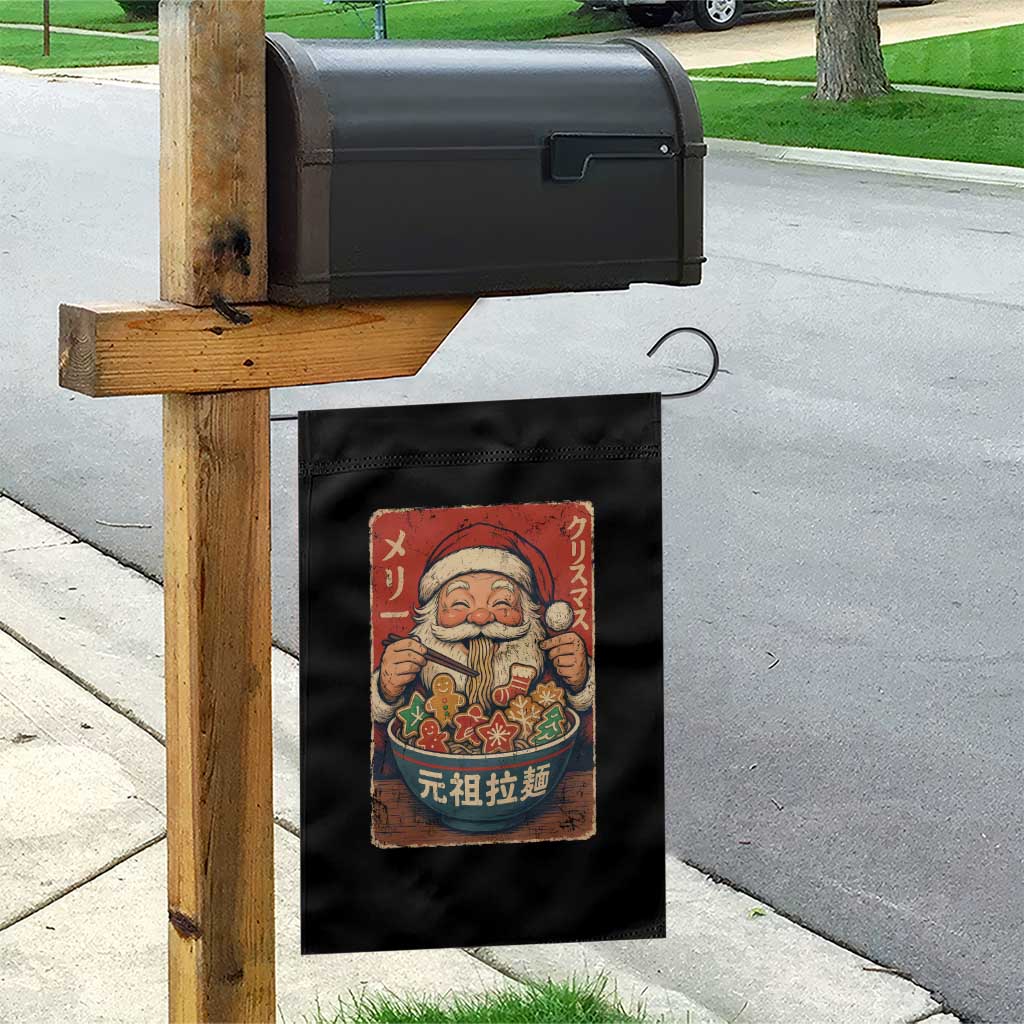 Santa Eating Ramen Noodles Japanese Christmas Garden Flag - Wonder Print Shop
