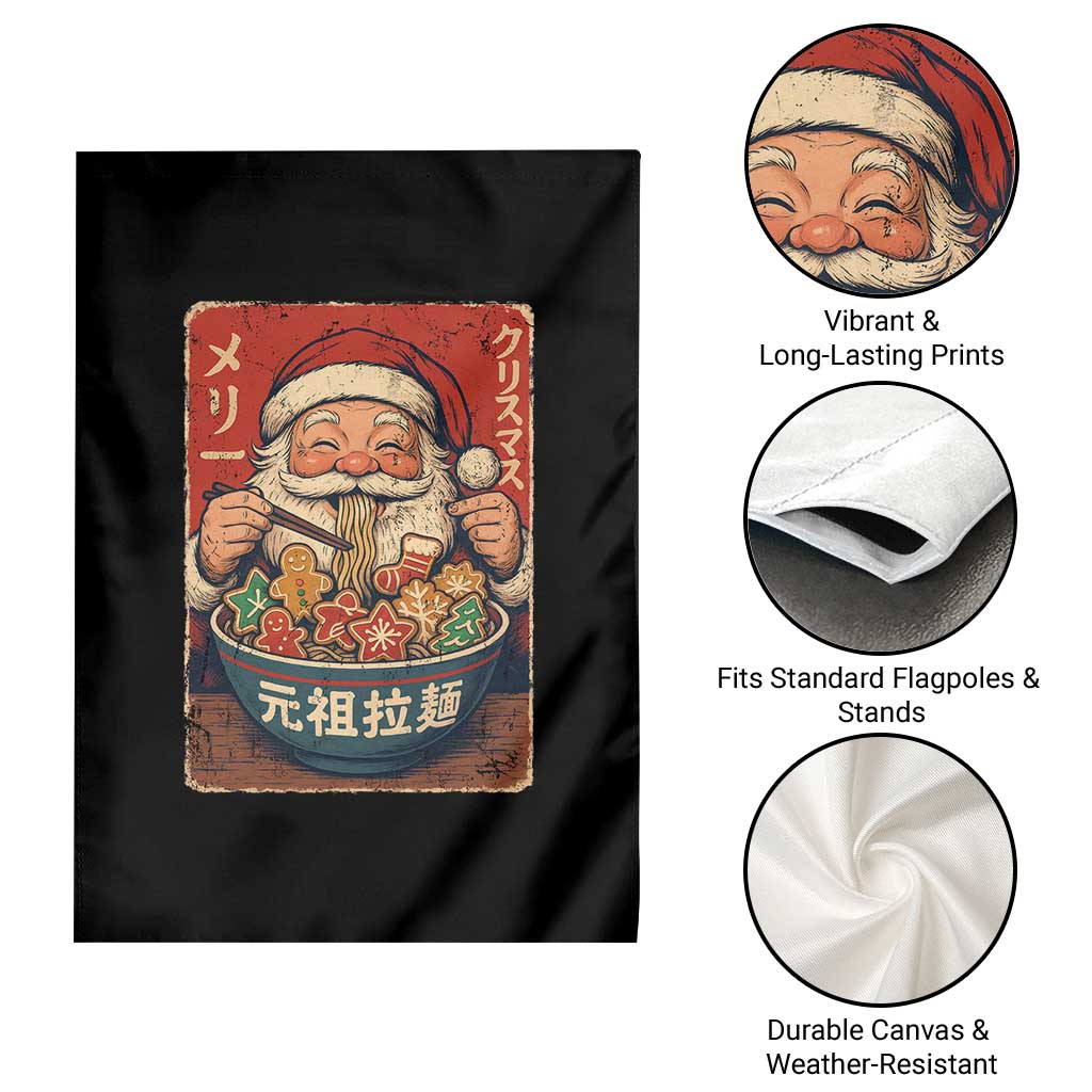 Santa Eating Ramen Noodles Japanese Christmas Garden Flag - Wonder Print Shop