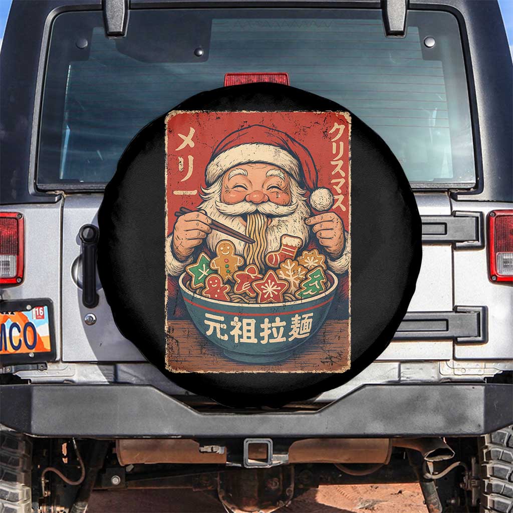 Santa Eating Ramen Noodles Japanese Christmas Spare Tire Cover - Wonder Print Shop