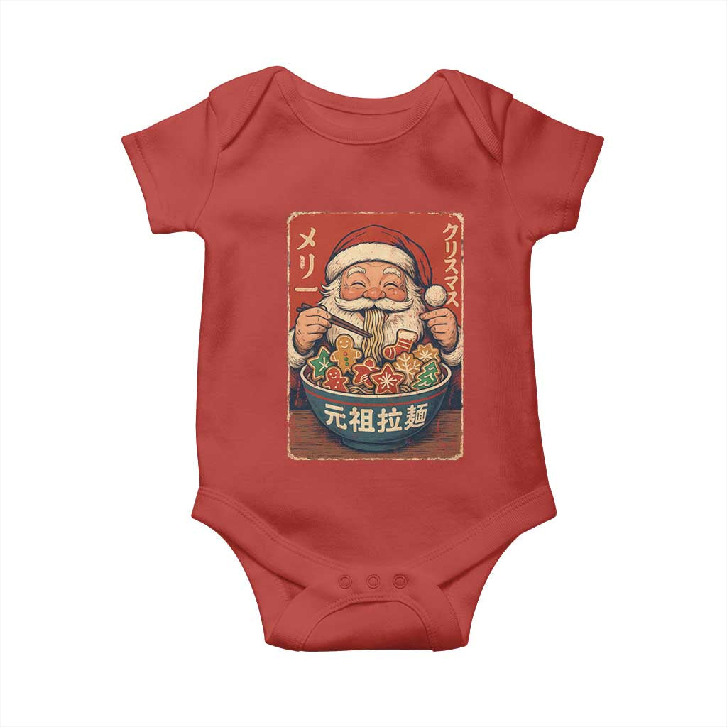 Santa Eating Ramen Noodles Japanese Christmas Baby Onesie - Wonder Print Shop