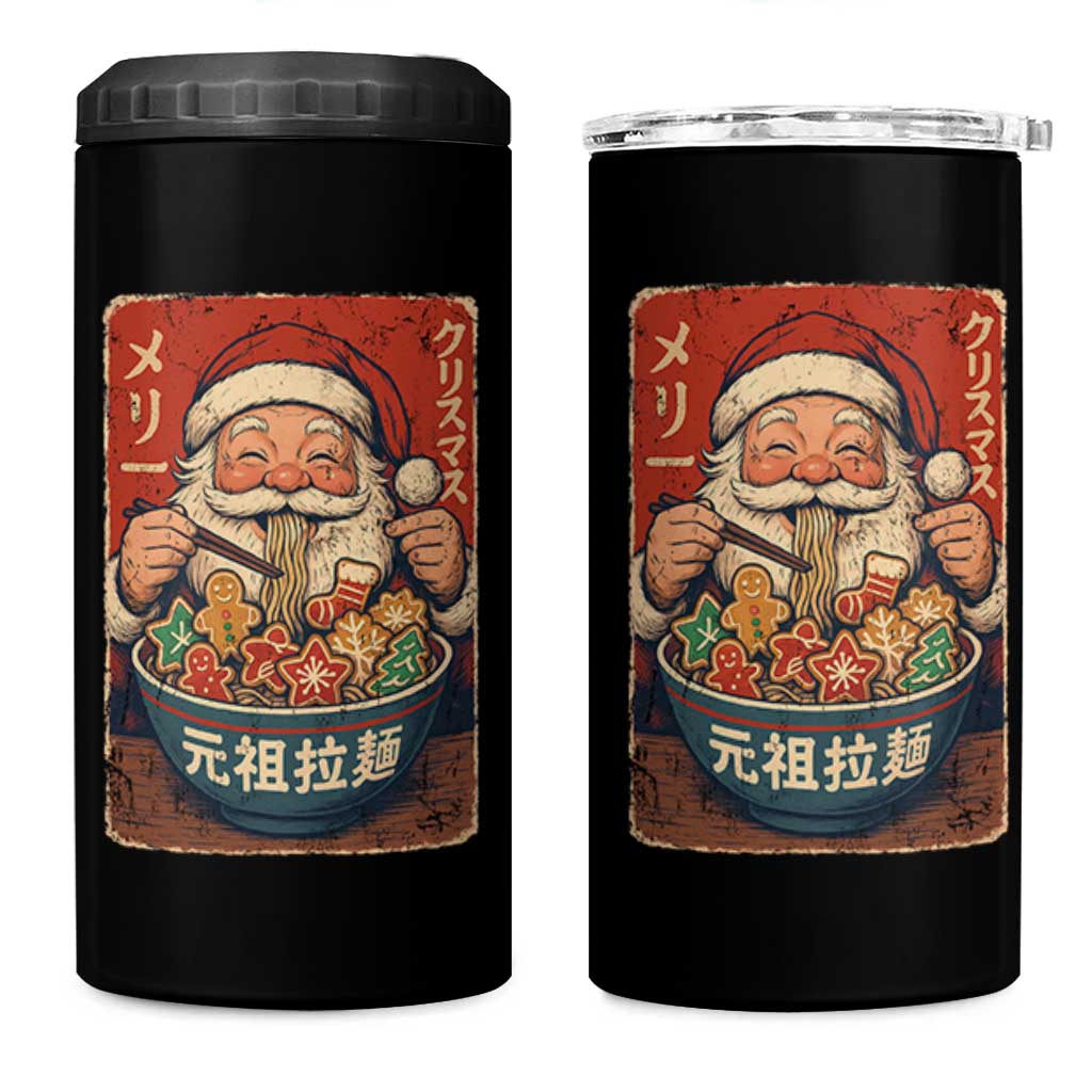 Santa Eating Ramen Noodles Japanese Christmas 4 in 1 Can Cooler Tumbler - Wonder Print Shop