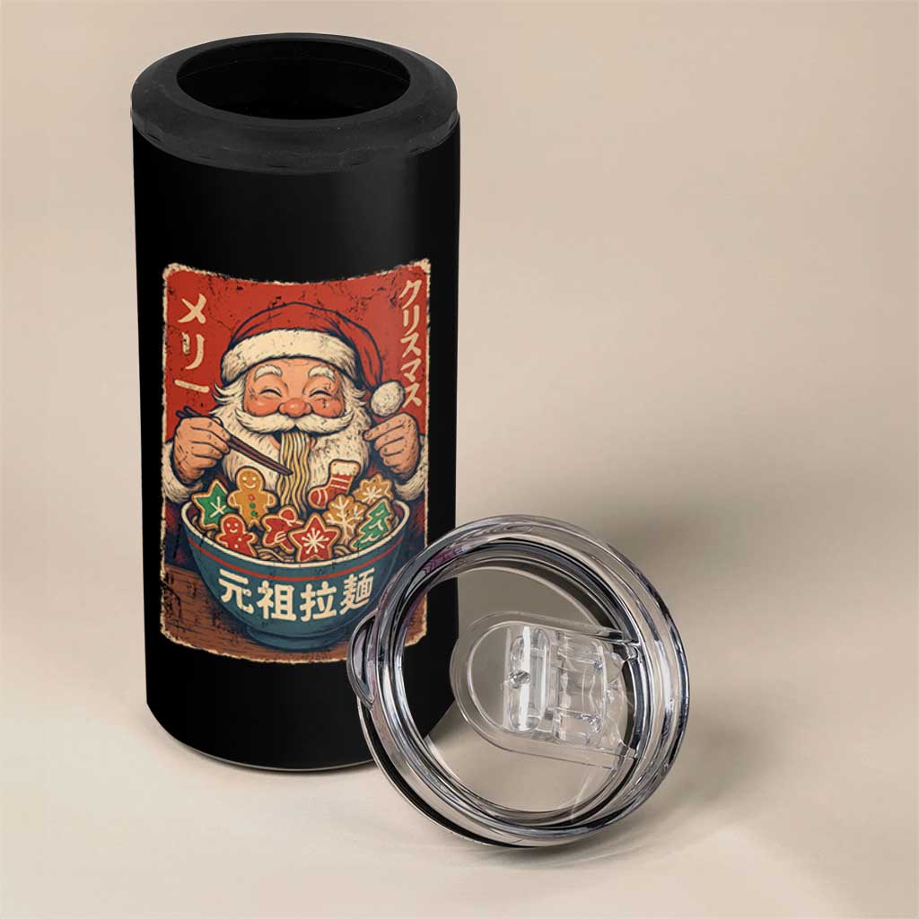 Santa Eating Ramen Noodles Japanese Christmas 4 in 1 Can Cooler Tumbler - Wonder Print Shop