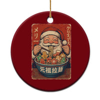 Santa Eating Ramen Noodles Japanese Christmas Ceramic Ornament - Wonder Print Shop