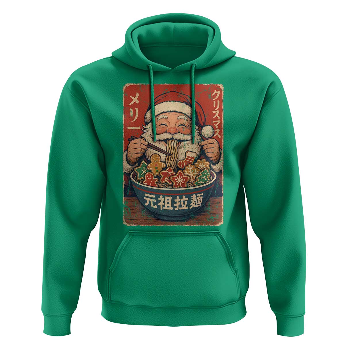 Santa Eating Ramen Noodles Japanese Christmas Hoodie - Wonder Print Shop