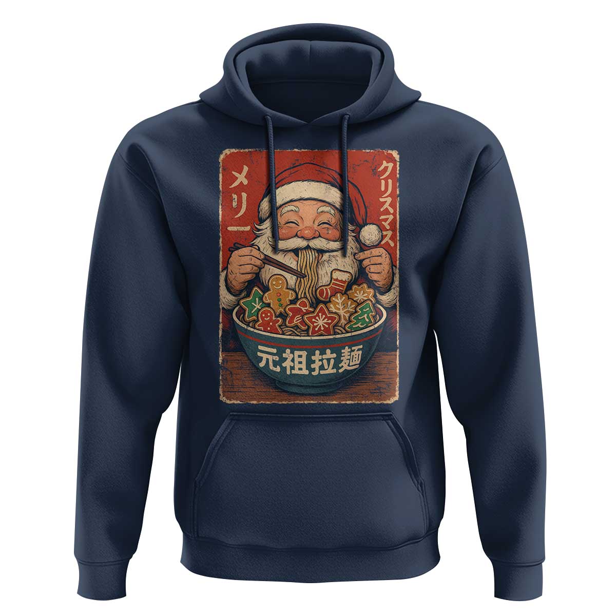Santa Eating Ramen Noodles Japanese Christmas Hoodie - Wonder Print Shop