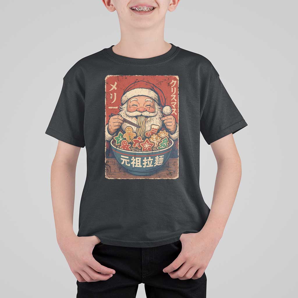 Santa Eating Ramen Noodles Japanese Christmas T Shirt For Kid - Wonder Print Shop