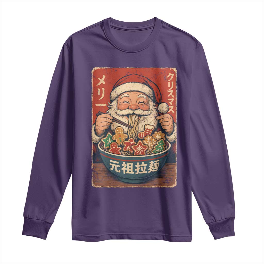 Santa Eating Ramen Noodles Japanese Christmas Long Sleeve Shirt - Wonder Print Shop