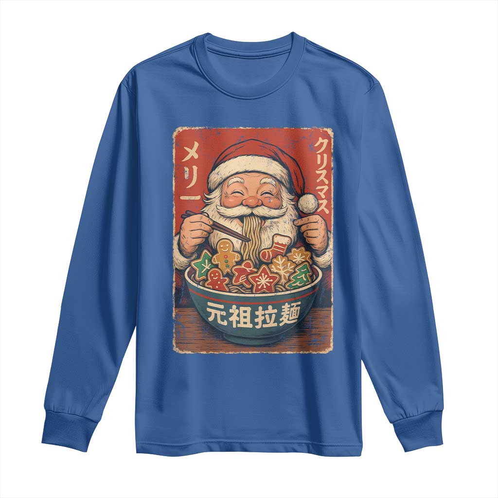 Santa Eating Ramen Noodles Japanese Christmas Long Sleeve Shirt - Wonder Print Shop