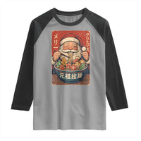Santa Eating Ramen Noodles Japanese Christmas Raglan Shirt - Wonder Print Shop