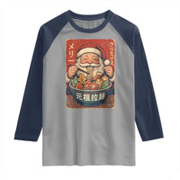 Santa Eating Ramen Noodles Japanese Christmas Raglan Shirt - Wonder Print Shop