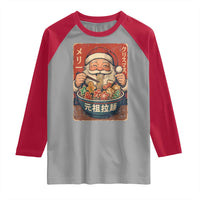 Santa Eating Ramen Noodles Japanese Christmas Raglan Shirt - Wonder Print Shop
