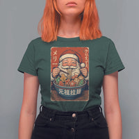 Santa Eating Ramen Noodles Japanese Christmas T Shirt For Women - Wonder Print Shop