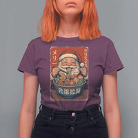 Santa Eating Ramen Noodles Japanese Christmas T Shirt For Women - Wonder Print Shop