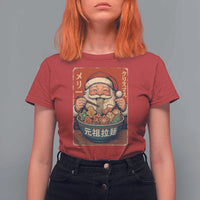 Santa Eating Ramen Noodles Japanese Christmas T Shirt For Women - Wonder Print Shop