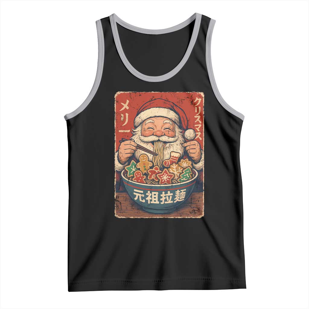 Santa Eating Ramen Noodles Japanese Christmas Tank Top - Wonder Print Shop