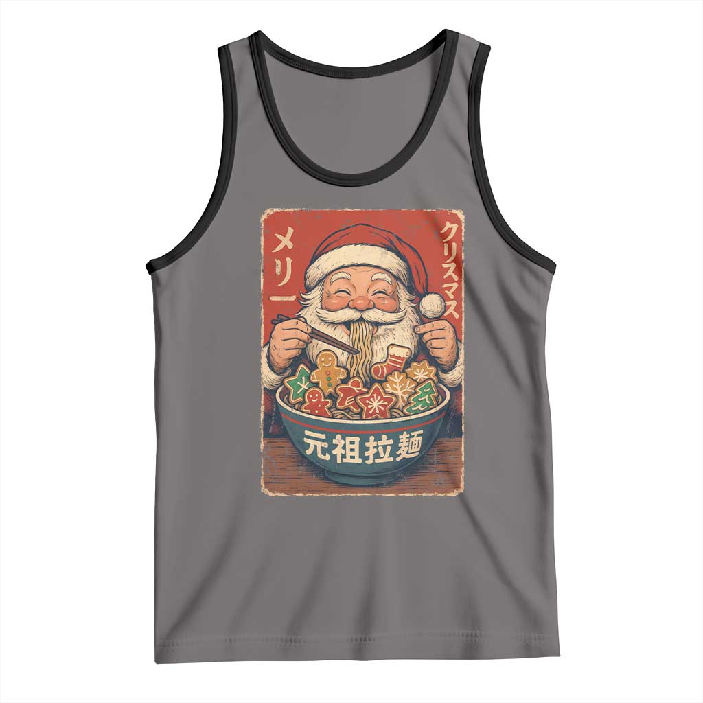 Santa Eating Ramen Noodles Japanese Christmas Tank Top - Wonder Print Shop