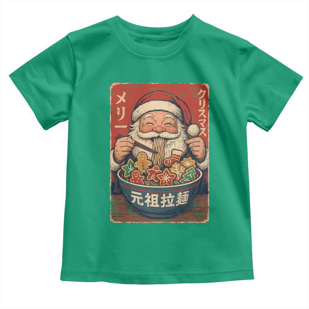 Santa Eating Ramen Noodles Japanese Christmas Toddler T Shirt - Wonder Print Shop